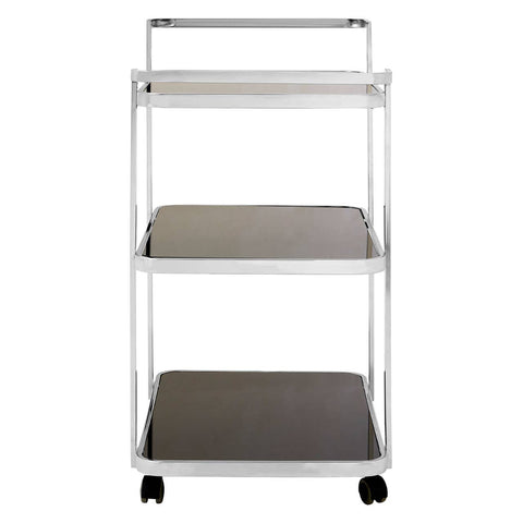 Luxe Chrome Glass Drinks Trolley