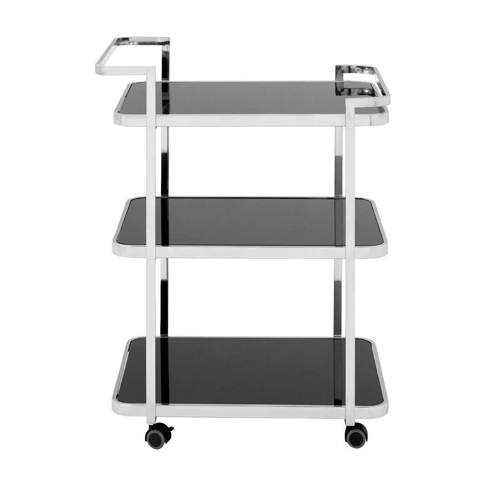 Luxe Chrome Glass Drinks Trolley