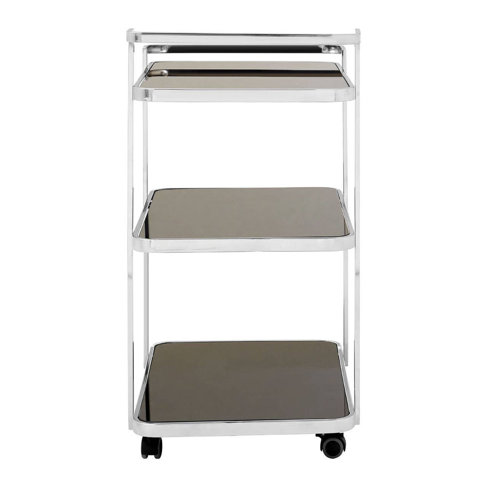 Luxe Chrome Glass Drinks Trolley
