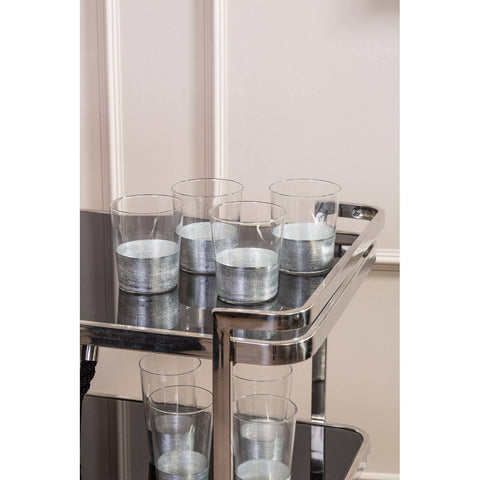 Luxe Chrome Glass Drinks Trolley