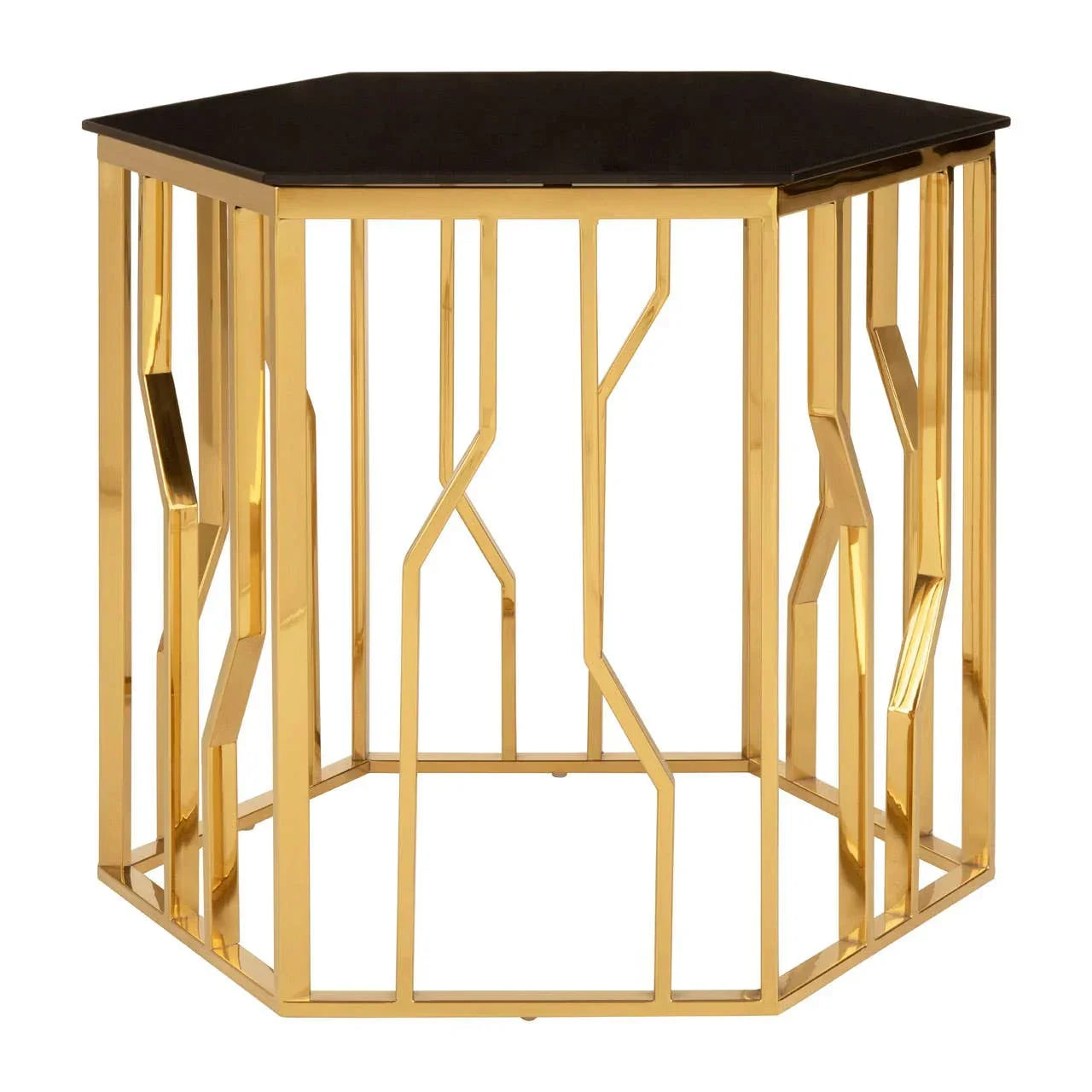 Hexagonal Gold & Luxury Side Table