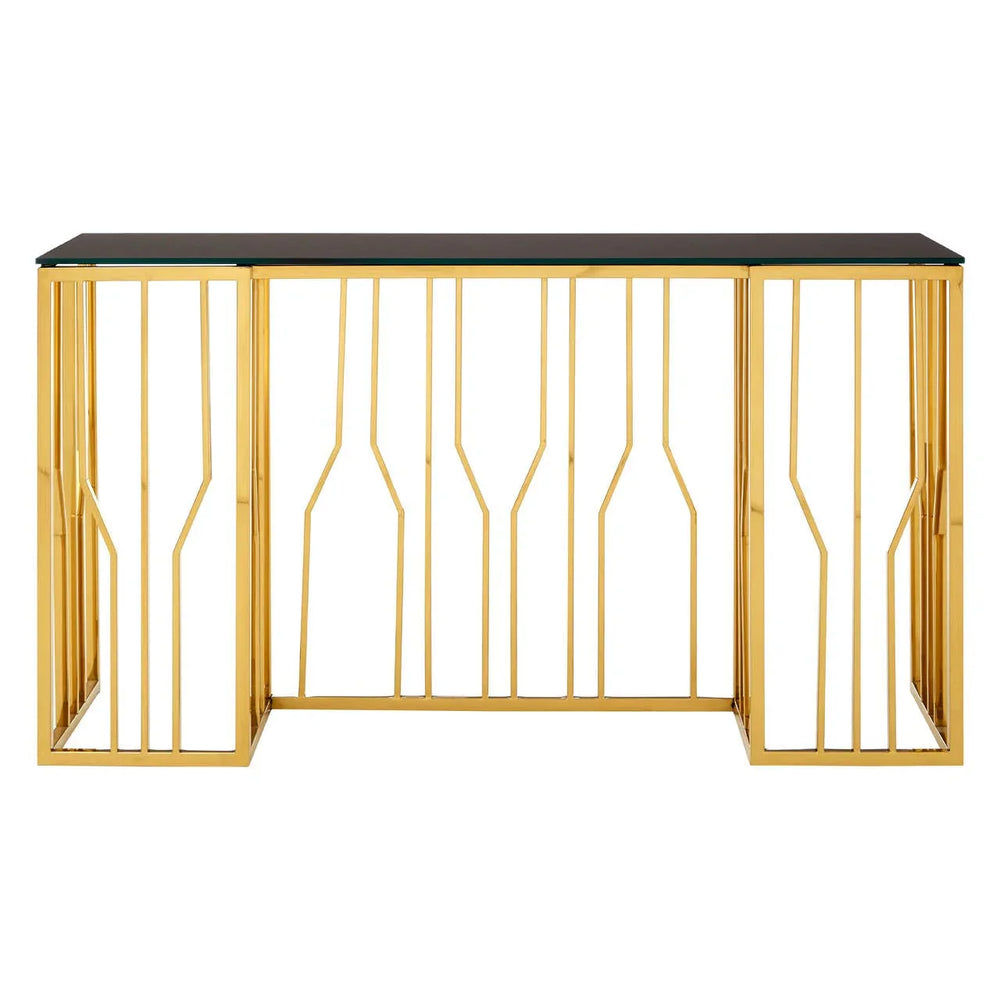 Gilded Glass Console Elegance
