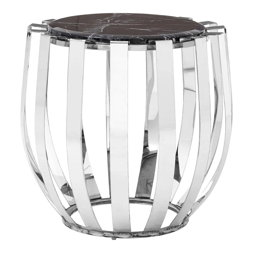 Black Marble Chrome Side Table