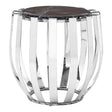 Black Marble Chrome Side Table