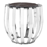 Black Marble Chrome Side Table