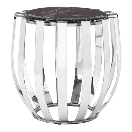 Black Marble Chrome Side Table