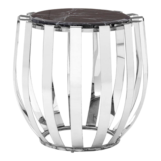 Black Marble Chrome Side Table