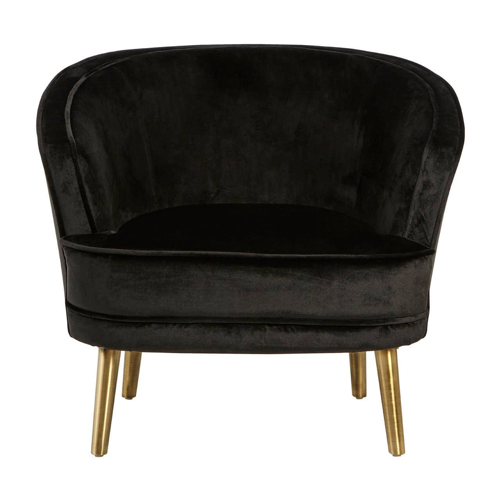 Luxe Black Velvet Accent Chair
