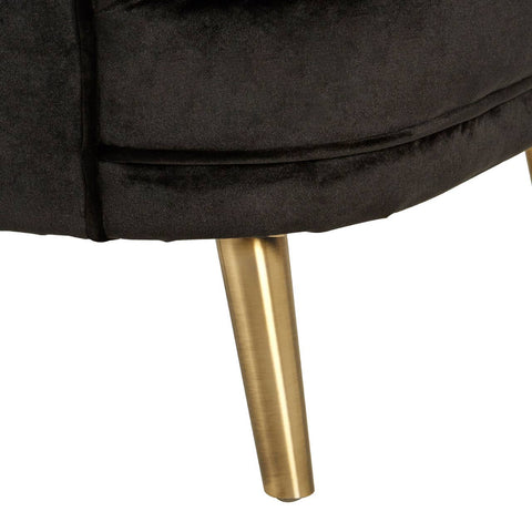 Luxe Black Velvet Accent Chair