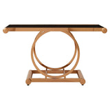 Rose Gold Glass Console Elegance