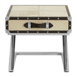 Leather Patchwork Storage End Table