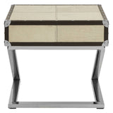 Leather Patchwork Storage End Table