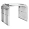 Silver Steel Glass End Table