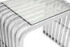 Silver Steel Glass End Table