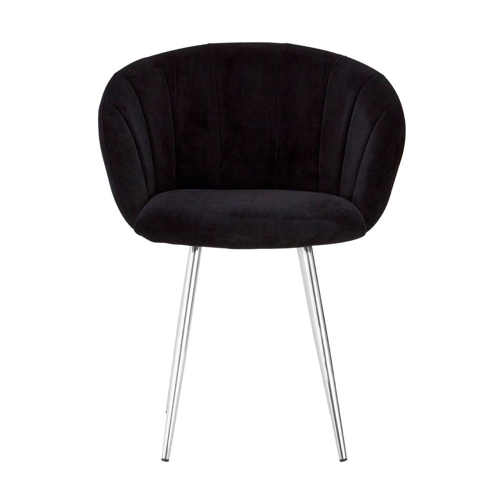 Monochrome Velvet Dining Chair