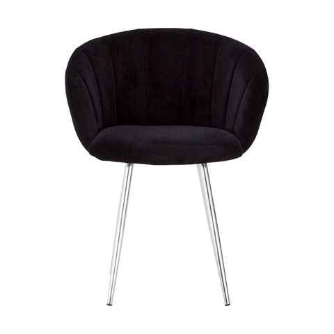 Monochrome Velvet Dining Chair
