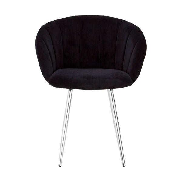 Monochrome Velvet Dining Chair