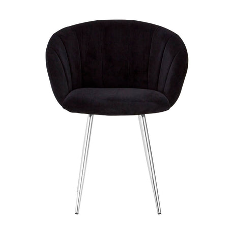 Monochrome Velvet Dining Chair