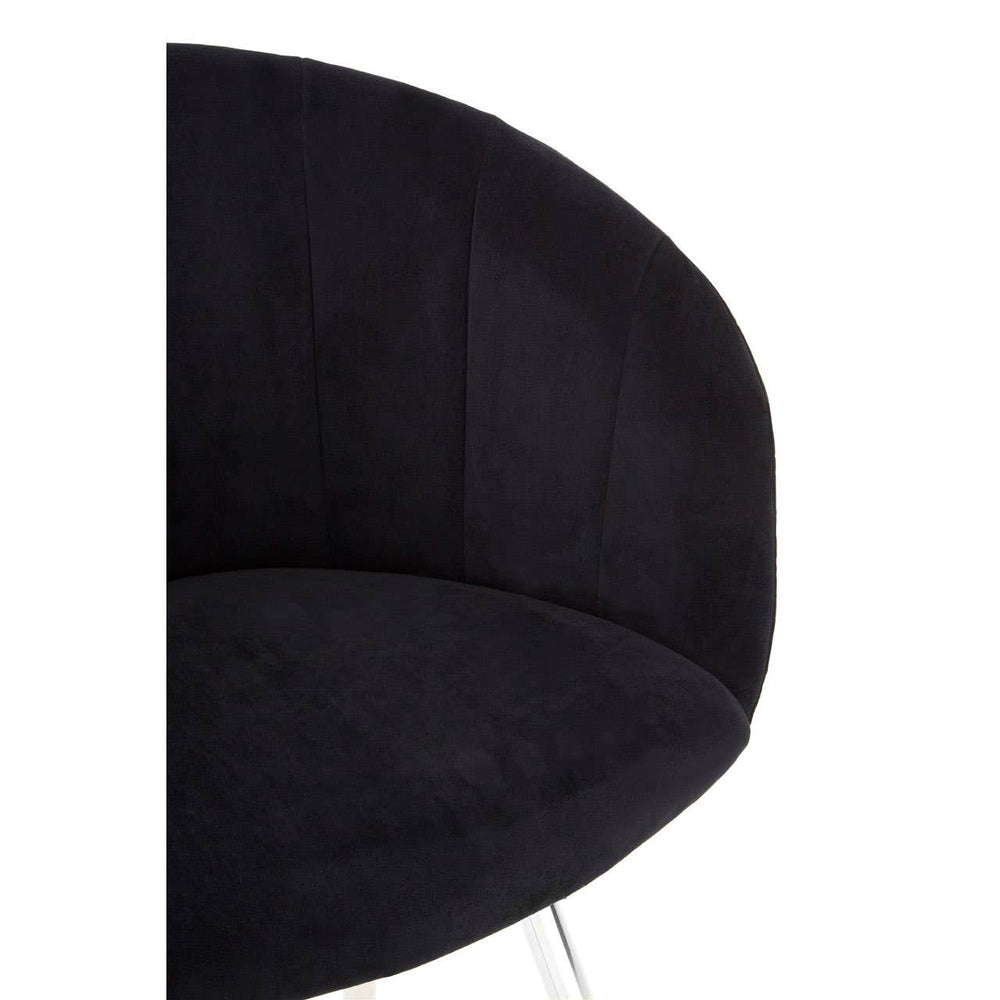 Monochrome Velvet Dining Chair