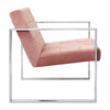 Pink Velvet Steel Lounge Chair
