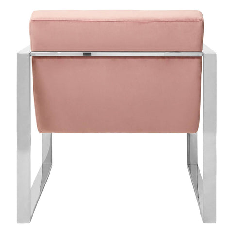 Pink Velvet Steel Lounge Chair