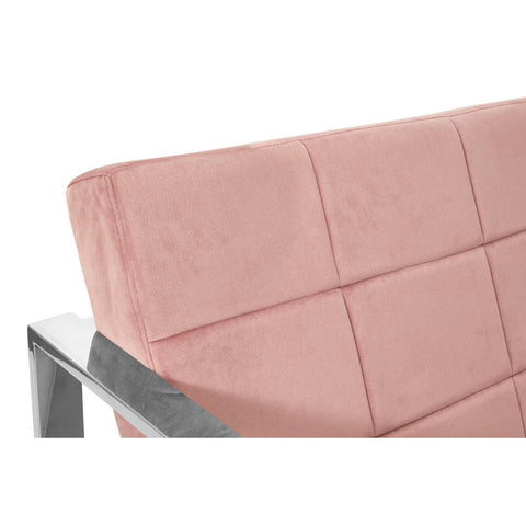 Pink Velvet Steel Lounge Chair