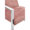 Pink Velvet Steel Lounge Chair