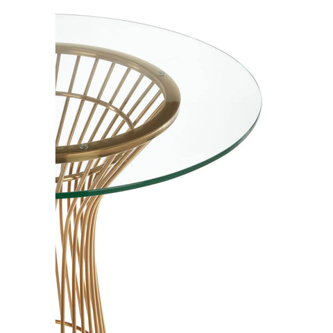 Gold Wireframe Glass Dining Table