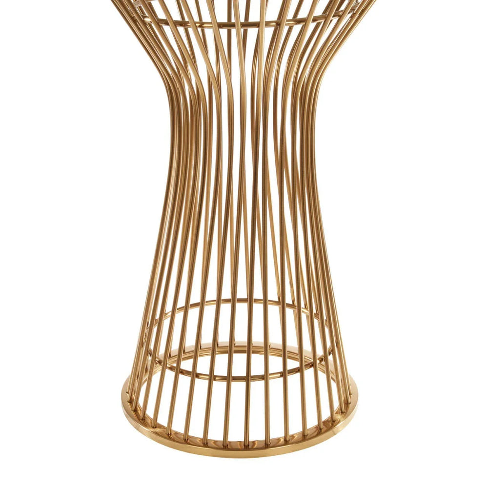 Gold Wireframe Glass Dining Table