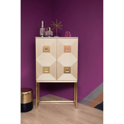 Blue Glass Gold Side Table
