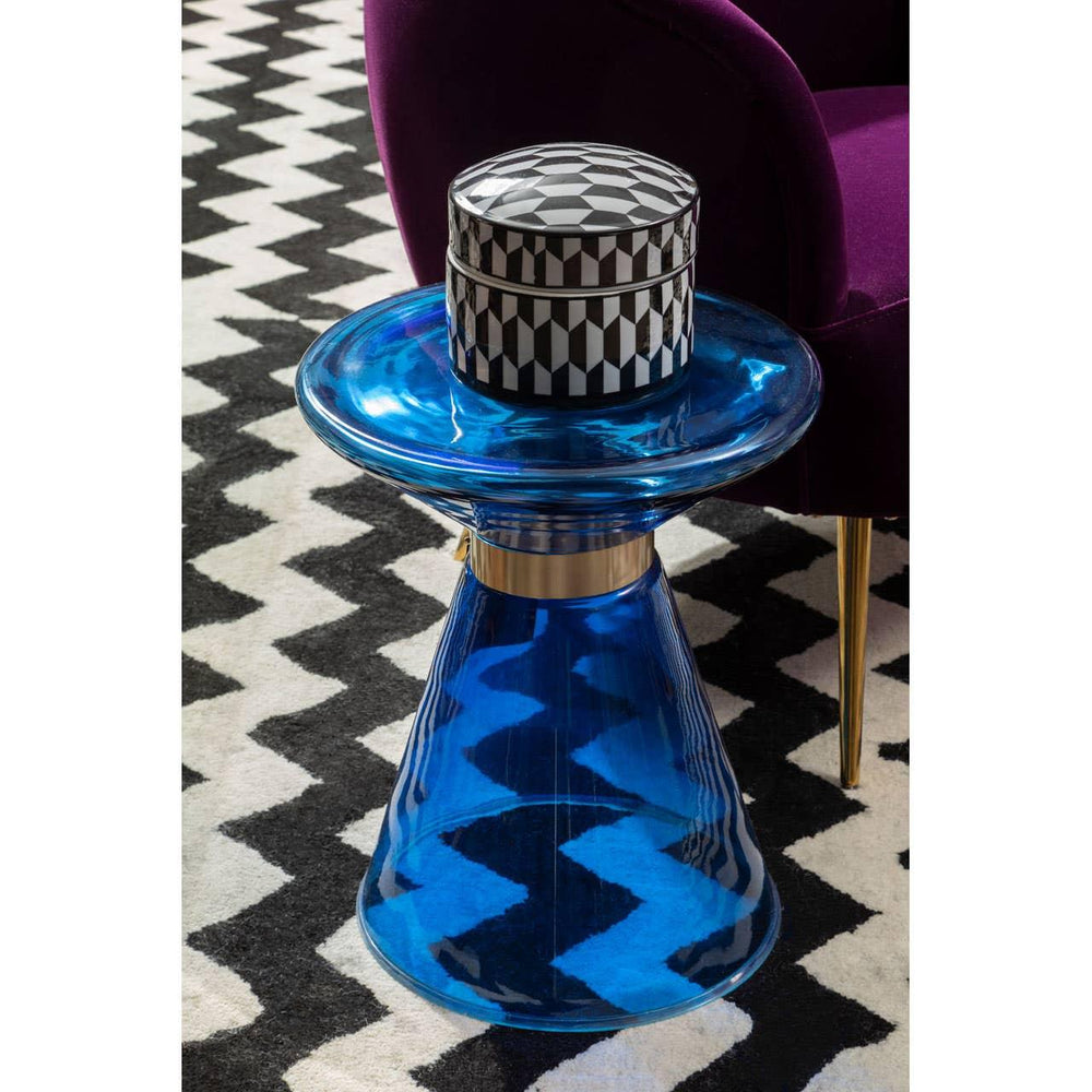 Blue Gold Martini Side Table