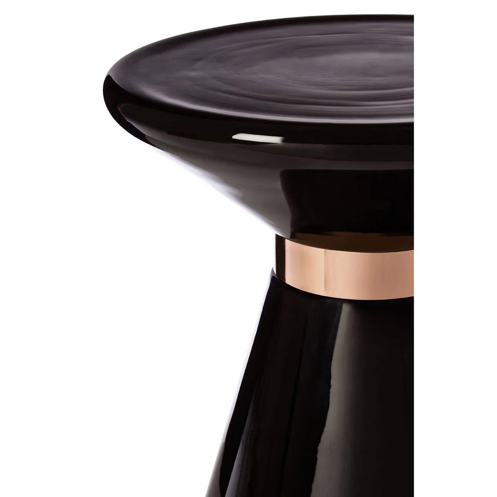 Black Glass Martini Side Table