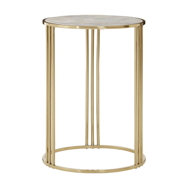 Marble Gold Round Side Table