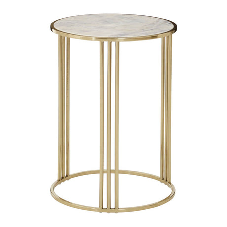 Marble Gold Round Side Table