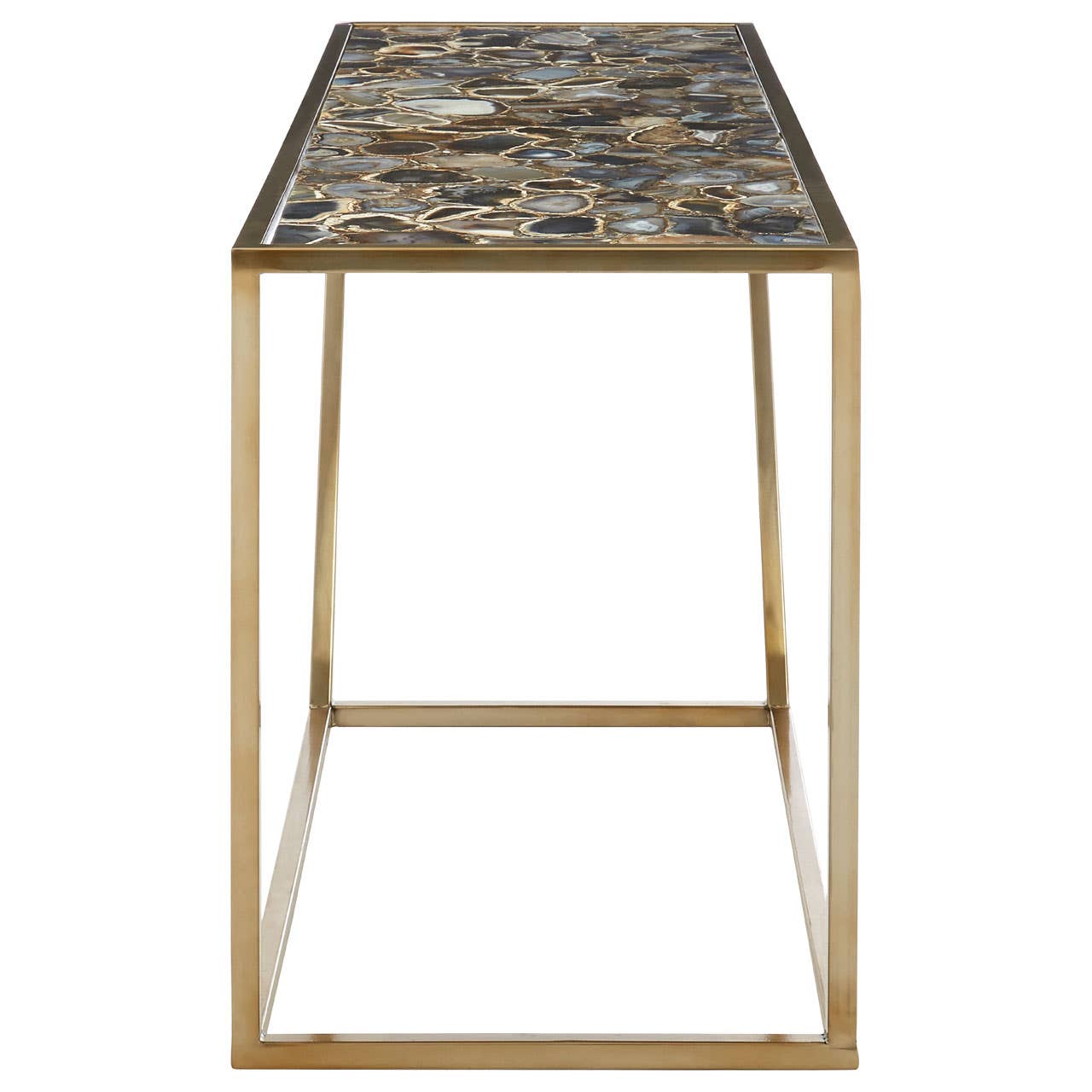 Golden Frame Blue Agate Console