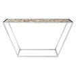 White Agate Steel Console Table