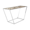 White Agate Steel Console Table