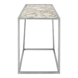 White Agate Steel Console Table