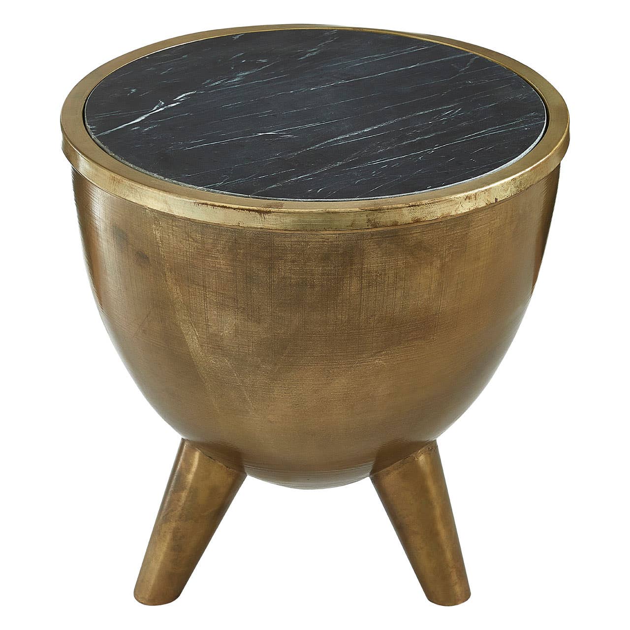 Brass Finish Marble Top Table