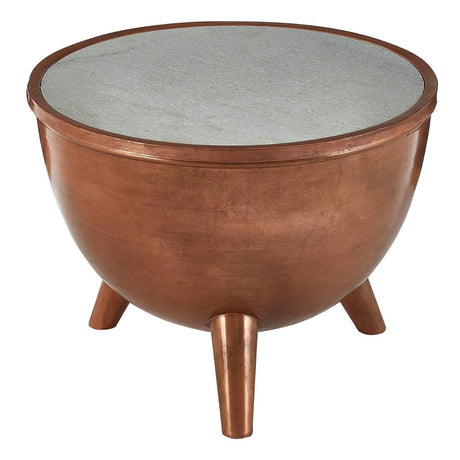 Copper Marble Top Iron Table