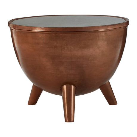 Copper Marble Top Iron Table