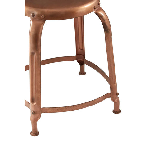 Copper finish metal stool legs with round support bar, industrial furniture style