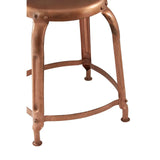 Copper finish metal stool legs with round support bar, industrial furniture style