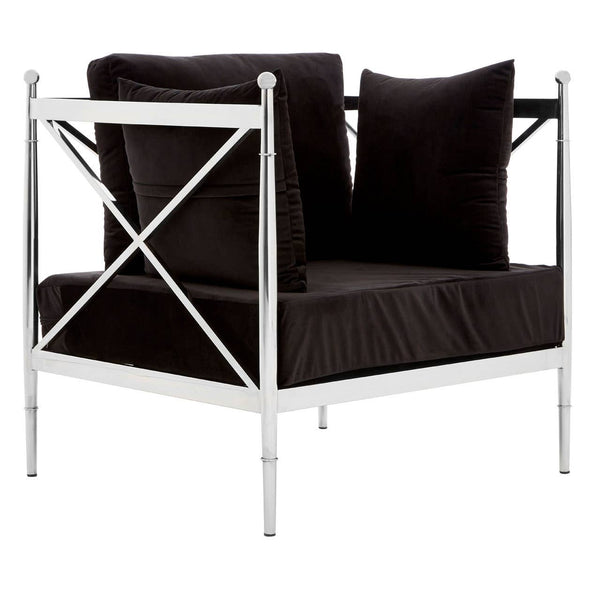 Luxe Silver Velvet Chair