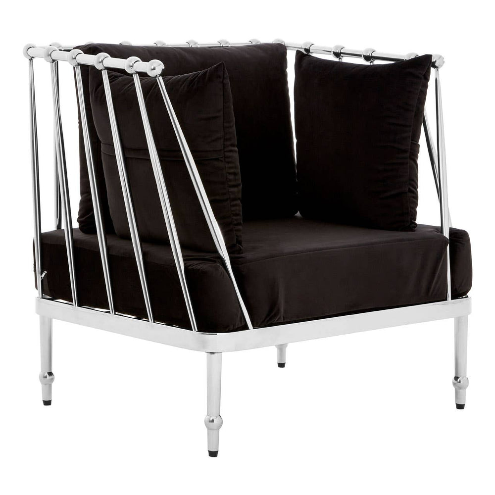 Luxe Silver Velvet Chair