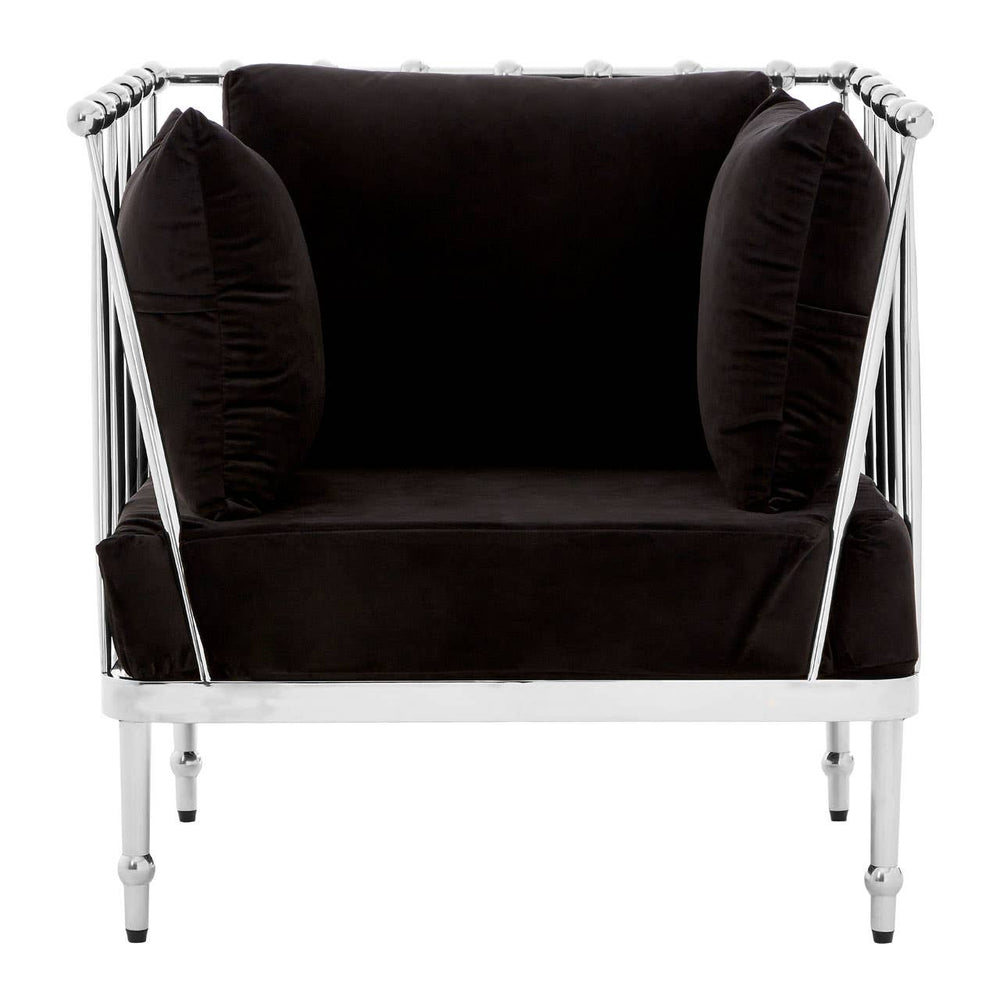 Luxe Silver Velvet Chair