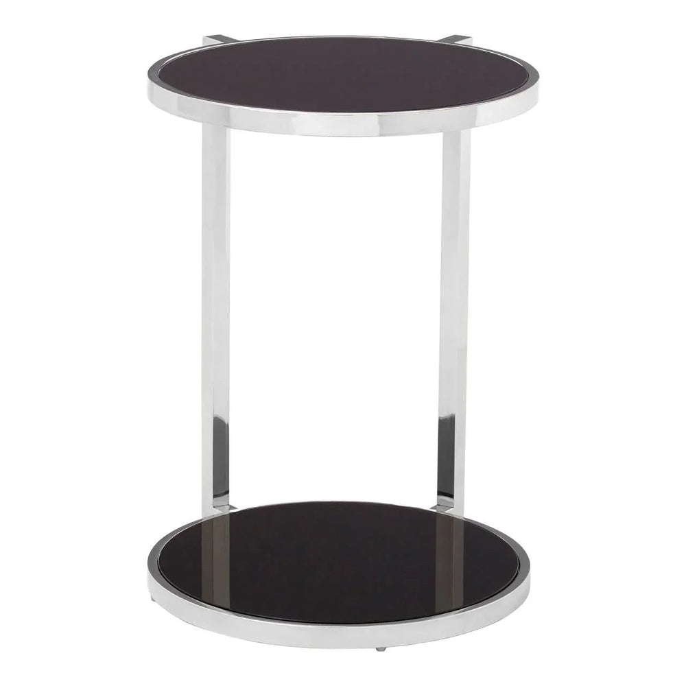 Rounded Tiered Glass Side Table