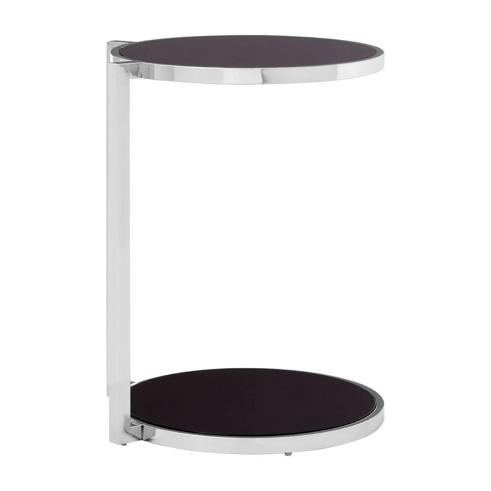 Rounded Tiered Glass Side Table