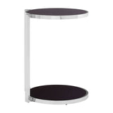 Rounded Tiered Glass Side Table