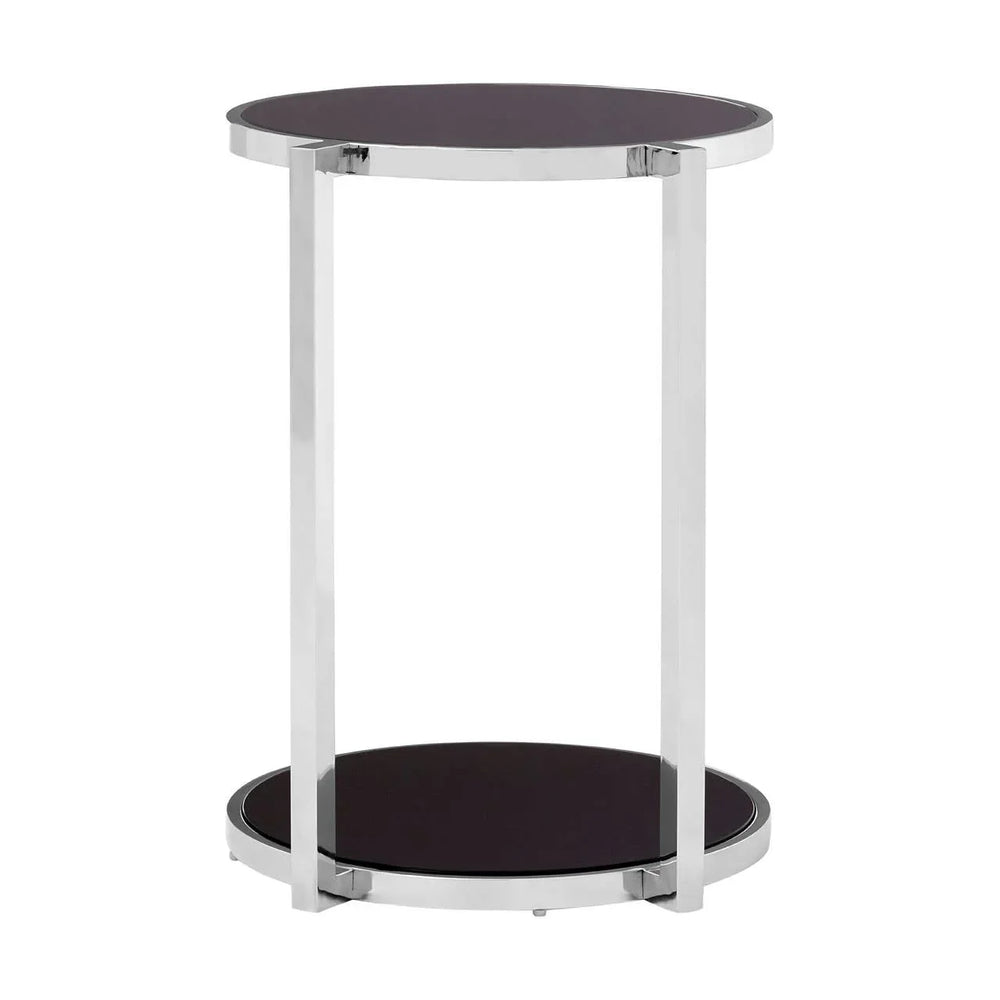 Rounded Tiered Glass Side Table